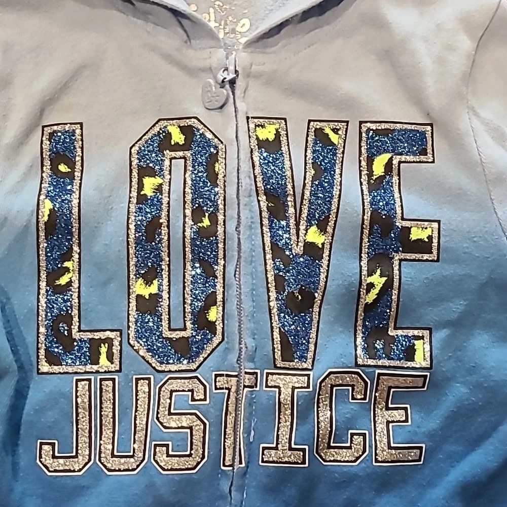 Justice Love Matching Front Zip Sweatshirt with Joggers Size 7